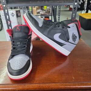 Nike Air Jordan 1 Mid Bred Shadow Black-Red (2023) DQ8426-006 Size 10